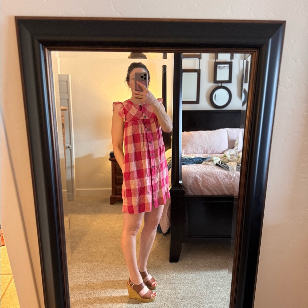 Wilfred Pink and White Checkered Dress